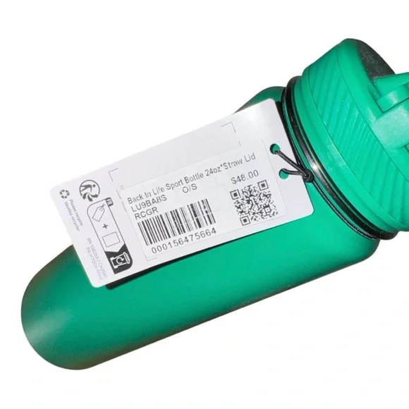 Lululemon Back to Life Sport Bottle 24oz Straw Lid Raceway Green NWT Gym Water - Picture 4 of 4